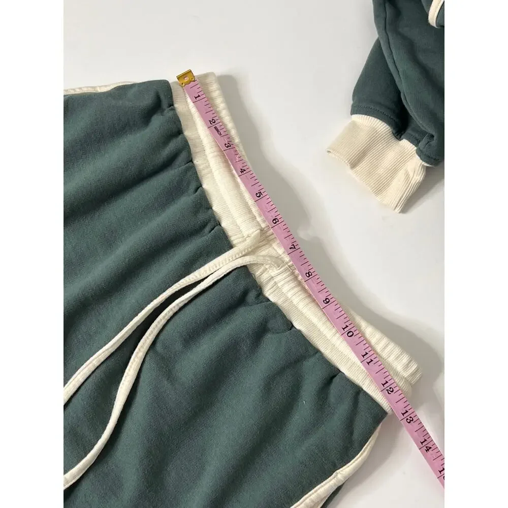 Zenana Matching Lounge Set Size Small Green Sweatshirt Skirt Outfit